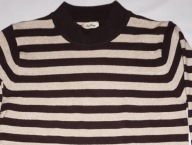 Sweter w brązowo-złote paski z akrylu rozm.M