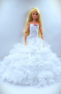 Suknia dla lalki długa - ślubna / balowa