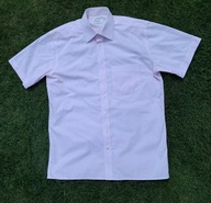 Koszula męska Mc Earl biel/róż kratka non iron koł. 40 ,182 L/54, jak nowa