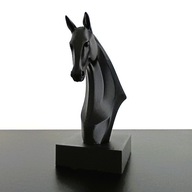 Figurka dekoracyjna koń czarna rzeźba – nowoczesna minimalistyczna Klarite