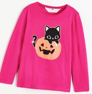 Bluzeczka z kotkiem r.122/128 z H&M