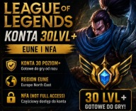 KONTO LEAGUE OF LEGENDS SMURF EUNE LOL 30+ LVL UNRANKED 20+ BOHATERÓW SAFE