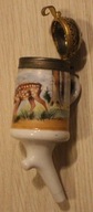 FAJKA - STARA PORCELANOWA FAJKA - MALOWANA - EMALIA z POKRYWKĄ, RZADKOŚĆ