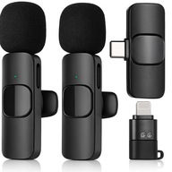 2X MIKROFON BEZPRZEWODOWY KRAWATOWY USB-C + ADAPTER LIGHTNING IPHONE