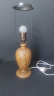 Stara drewniana Lampa Lampka płaskorzeźba lata 60 te vintage