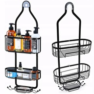 PÓŁKA ŁAZIENKOWA WISZĄCA POD PRYSZNIC PRYSZNICOWA CZARNA TRZY POZIOMY MOCNA