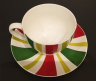 Filiżanka ze spodkiem w paski DUKA FESTLIG porcelana New Bone China