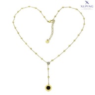 73633 Celebrytka złota stal chirurgiczna motyw zegara kulki