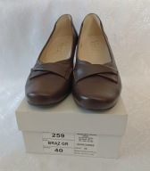BUTY PÓŁBUTY CZÓŁENKA DAMSKIE VERDI SKÓRZANE BRĄZOWE NOWE 40-41 WKŁ 26,8 CM