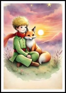 A2 PLAKAT MAŁY KSIĄŻĘ ANTOINE DE SAINT-EXUPERY MAŁY KSIĄŻĘ I LIS PRZYJACIEL