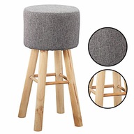 TABORET BAROWY HOKER KRZESŁO WYSOKIE TAPICEROWANE SIEDZISKO SZARE