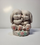 WOLNOSTOJĄCA ŚWIECA KRÓLICZKI Z WOSKU SOJOWEGO OZDOBA DO DOMU HANDMADE