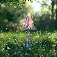 Lampa Solarna Dekoracja Ogrodowa w Kształcie grzyba 7diod LED Wodoodporna