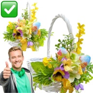 DEKORACJA NA KOSZYK WIELKANOCNY – KWIATOWA OZDOBA DO ŚWIĘCONKI KWIATY