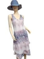 WŁOSKA SUKIENKA z falbaną tkanina z lnem 36/38/40