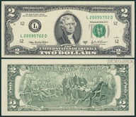 BNB - USA 2 DOLARY Dollars 2003 A / 2009 12L # SERIA D # RZADKI # UNC