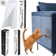 FOLIA OCHRONNA SAMOPRZYLEPNA NA DRZWI MEBLE PRZECIW DRAPANIU KOTOW 300X45CM