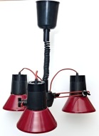 Lampa wisząca vintage PRL H.P. Katowice, typ A.H., 3 klosze regulowana