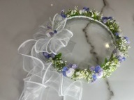 Wianek komunijny fioletowy, lila Gipsówka jak żywy zestaw komunijny