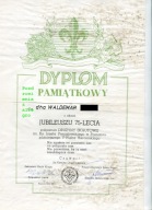 ZHP- Dyplom Pamiątkowy- 75 Lat założenia drużyny skautowej w Poznaniu- 1988