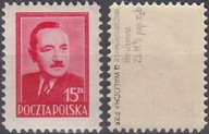 475** karminowoczerwony , c. tło , pap. x2b , ZL 11 1/2 , gw.+opis Walocha