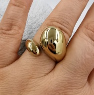 79179 Pierścionek złota stal chirurgiczna średnica 22 mm szeroki