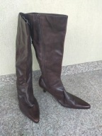 VIVA LA DIVA nr 42-43/9EEE wygodne eleganckie kozaki na szpilce skóra nowe