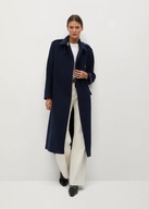 M ANGO PREMIUM 75% WEŁNA DŁUGI CIEPŁY PIĘKNY PŁASZCZ PASEK DWURZĘDOWY XL