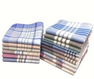 Stylowe męskie chusteczki bawełniane – 12 sztuk w różnych kolorach