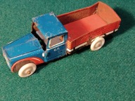 Samochód ciężarówka GF niebiesko -czerwony -blaszana zabawka z PRL