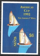 NEVIS - Puchar Ameryki`92 - jacht "Ameryka 3" 1993 ** Mi B-58 (824)