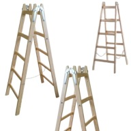 DREWNIANA MALARSKA DRABINA ROZSTAWIANA WIELOFUNKCYJNA 2X5 SZCZEBLI