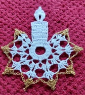 zawieszka świeczka, wysokość 11,5 cm, szerokość 9,5 cm, kol. biały