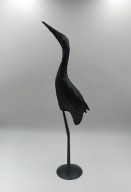 53cm - Czapla metaloplastyka - figurka kolekcjonerska - ozdobna - czarna