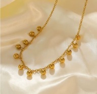 Złoty łańcuszek kulki elegancki stylowy klasyka elegancja old money