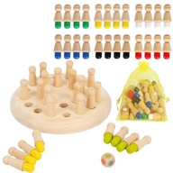 GRA MEMORY PAMIĘĆ MARCHEWKI DREWNIANA UKŁADANKA MONTESSORI PAMIĘCIOWA