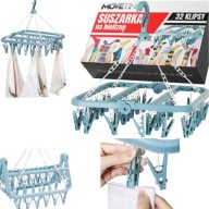 SUSZARKA NA BIELIZNĘ SKARPETKI UBRANIA WIESZAK KLIPSY 32x PRAKTYCZNA ZESTAW