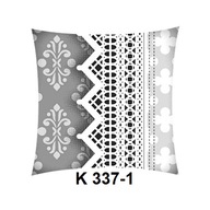 Poszewka z kory 40x40 jasiek z bawełny gofrowanej K 337-1 kokardy na szarym