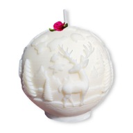 Świeca ZAPACHOWA Kula Śnieżna Renifer SOJOWA Prezent Mango /Różne Zapachy