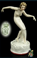 Galluba & Hofmann Tancerka ikebana kobieta akt figurka sygnowana wys. 25 cm