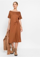 Tanio_NOWA czekoladowa WYSMUKLAJĄCA sukienka RAINBOW_95% wiskoza+lycra r.46