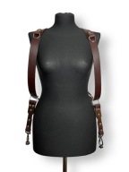 Szelki fotograficzne skóra naturalna brązowa