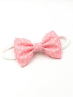 Momilio handmade Opaska do włosów różowa kokarda Elena