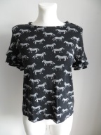 Bluzka z krótkim rękawem w zebry TU rozmiar 38 grafit czarny