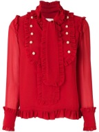 EDWARD ACHOUR CZERWONA BLUZKA Z WIĄZANIEM