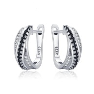 Kolczyki s28 Platerowane Platyną CZ / Spinel – Franko