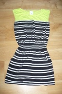 Sukienka Cropp, Chillin, r. XS, fluo, paski, tanio!