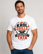 Koszulka Król Grilla i Najlepszy Tata Prezent Dla Taty BBQ T-shirt DTF XL
