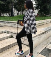 Luksusowa Tweedowa Marynarka Pepitka - ZARA M