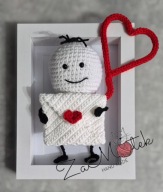 Ludzik ZARĘCZYNY handmade szydełk haft Koperta na pierścionek PREZENT ramka